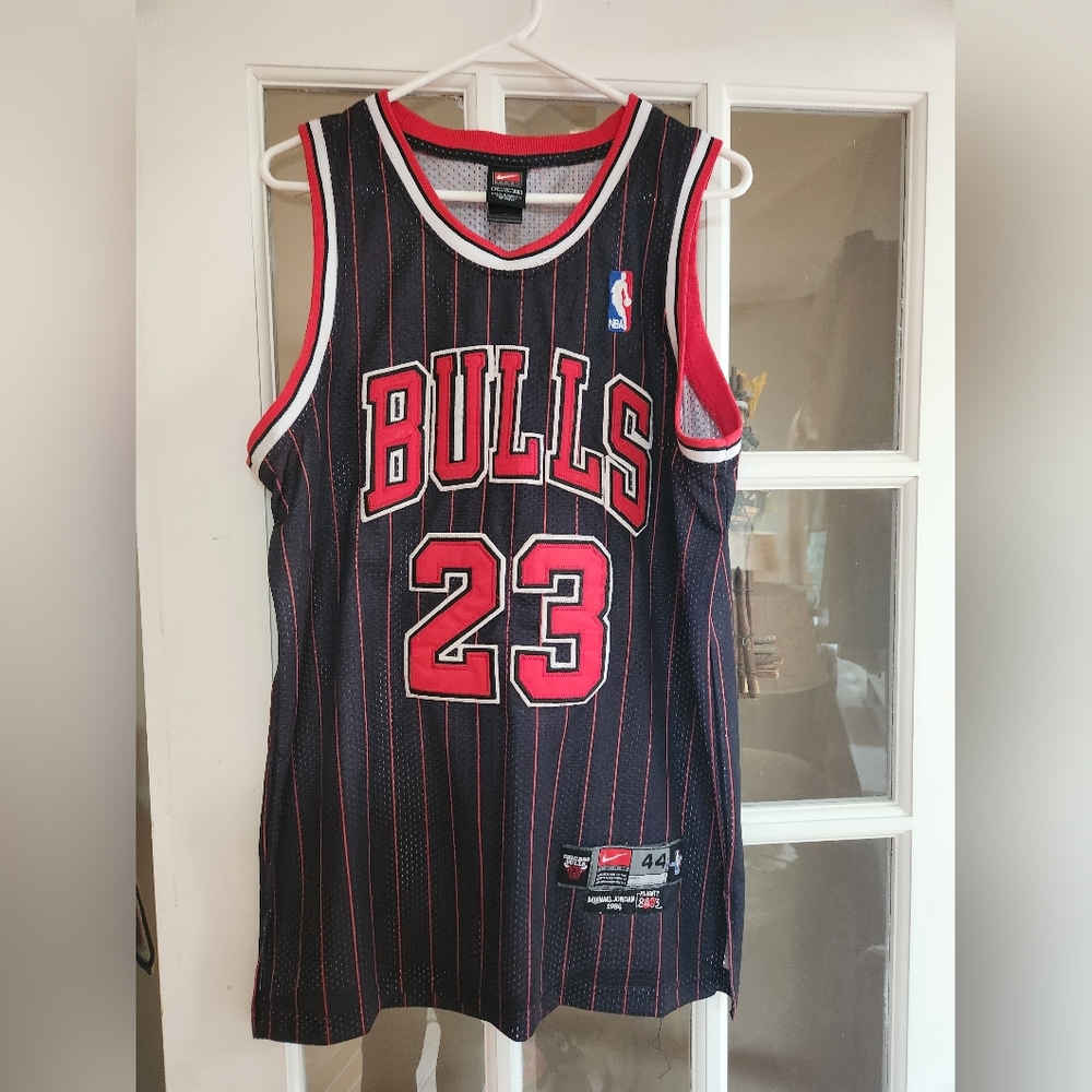 Chicago Bulls Michael Jordan Nike 1984 Flight 8403 Black and Red Bulls Jersey#44